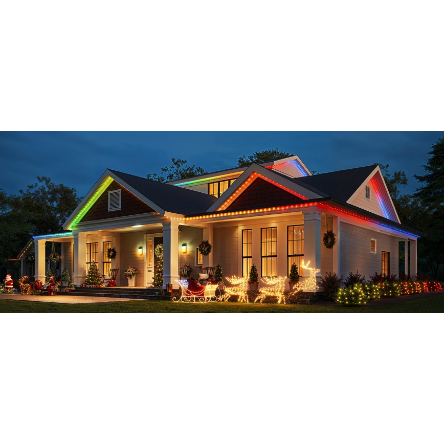Govee - LED RGBICW Āra Ziemassvētku virtene 2700-6500K 20m Wi-Fi Matter IP66