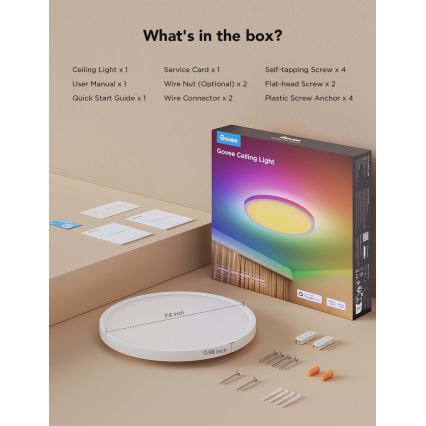 Govee - LED RGBICWW Regulējams griestu gaismeklis LED/29W/230V Ø 30 cm matēts Wi-Fi