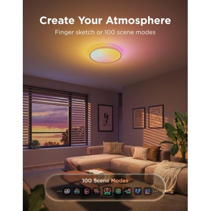 Govee - LED RGBICWW Regulējams griestu gaismeklis LED/55W/230V Ø 46 cm Matter Wi-Fi