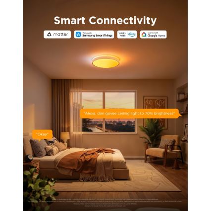 Govee - LED RGBICWW Regulējams griestu gaismeklis LED/55W/230V Ø 46 cm Matter Wi-Fi