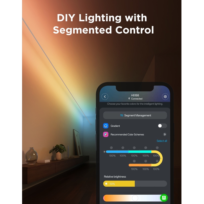 Govee - LED RGBICWW karājamā LED lente, 36W/24V, 4m, Skyline Matter, Wi-Fi