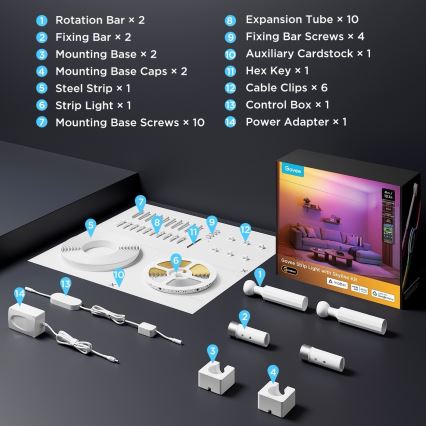 Govee - LED RGBICWW karājamā LED lente, 36W/24V, 4m, Skyline Matter, Wi-Fi