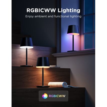 Govee - LED RGBICWW Regulējama galda lampa CLASSIC MATTER LED/10W/5V 4800mAh Wi-Fi