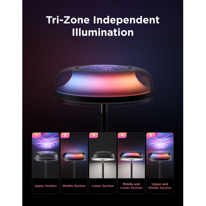 Govee - LED RGBICWW regulējama stāvlampa UPLIGHTER MATTER LED/24W/230V Wi‑Fi