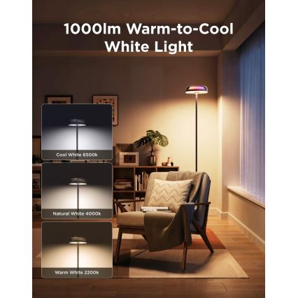Govee - LED RGBICWW regulējama stāvlampa UPLIGHTER MATTER LED/24W/230V Wi‑Fi