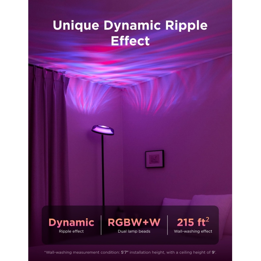 Govee - LED RGBICWW regulējama stāvlampa UPLIGHTER MATTER LED/24W/230V Wi‑Fi
