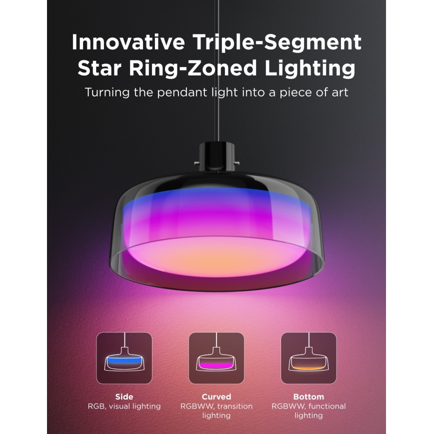 Govee - LED RGBICWW regulējama lustra uz troses LED/21W/230V Matter Wi‑Fi