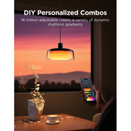 Govee - LED RGBICWW regulējama lustra uz troses LED/21W/230V Matter Wi‑Fi