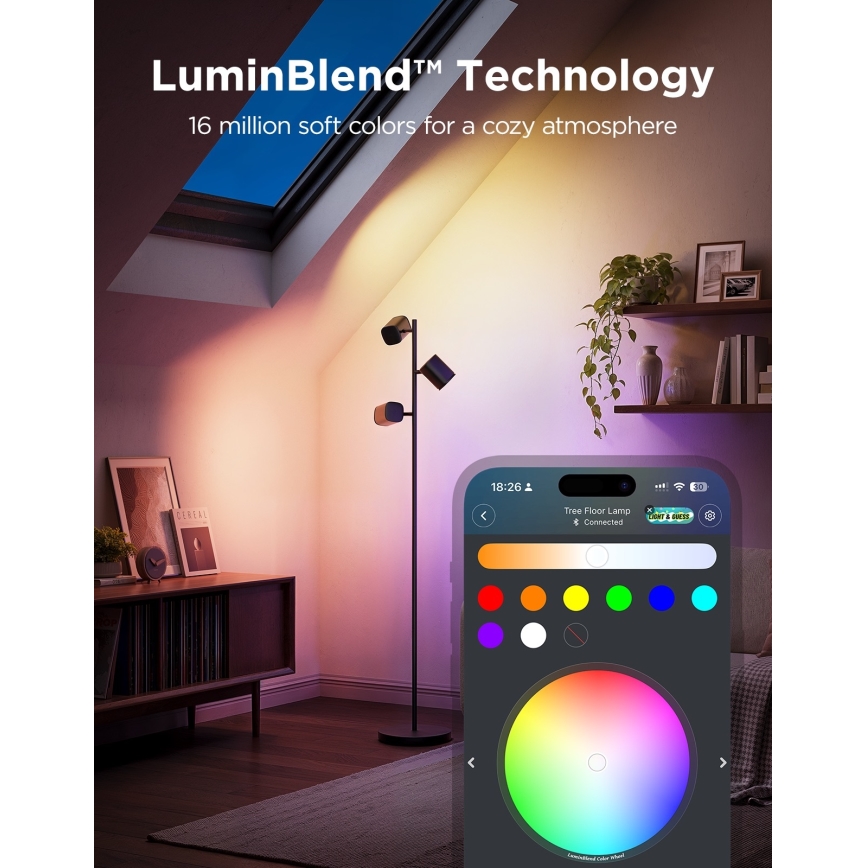 Govee - LED RGBICWW stāvlampa ar regulējamu spilgtumu TREE MATTER LED/48W/230V Wi-Fi