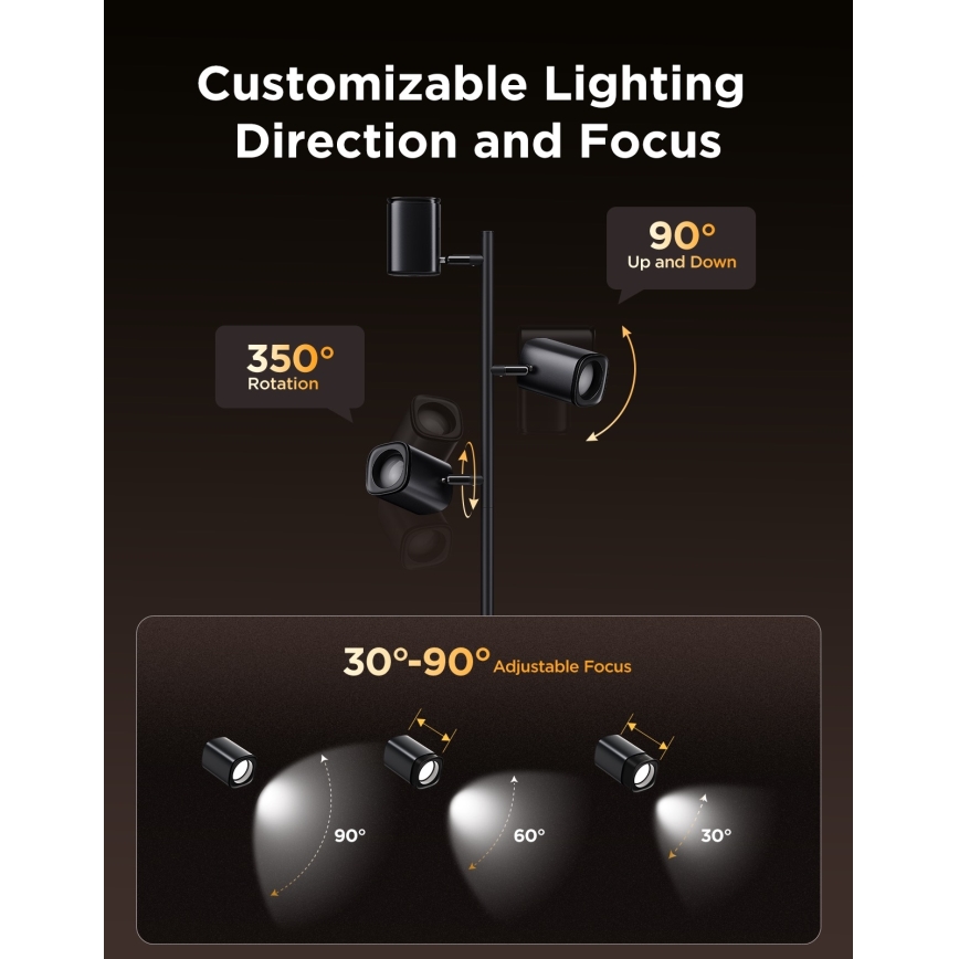 Govee - LED RGBICWW stāvlampa ar regulējamu spilgtumu TREE MATTER LED/48W/230V Wi-Fi