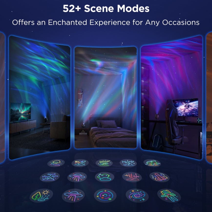 Govee - LED RGBW Galaxy Lampa Projector Pro Wi-Fi Matter