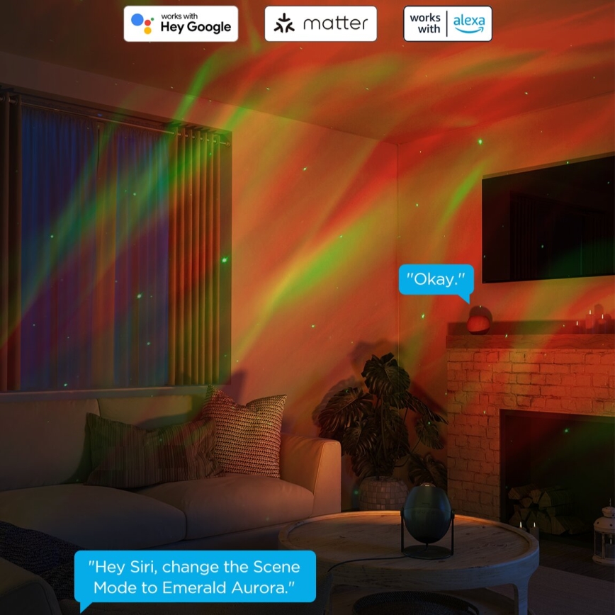 Govee - LED RGBW Galaxy Lampa Projector Pro Wi-Fi Matter