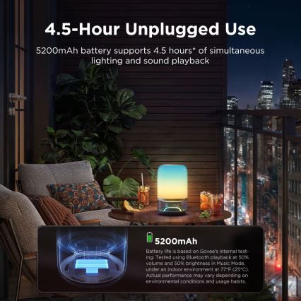 Govee - LED RGBW regulējama galda lampa ar skaļruni LED/36W/12V Wi-Fi