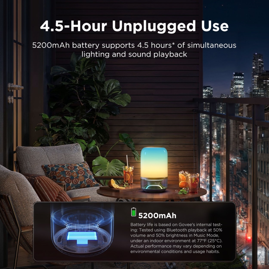 Govee - LED RGBW regulējama galda lampa ar skaļruni LED/36W/12V Wi-Fi