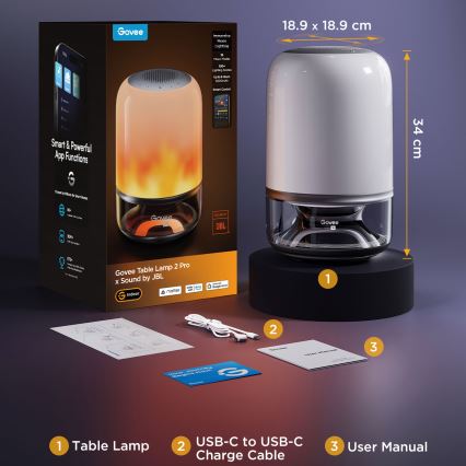 Govee - LED RGBW regulējama galda lampa ar skaļruni LED/36W/12V Wi-Fi