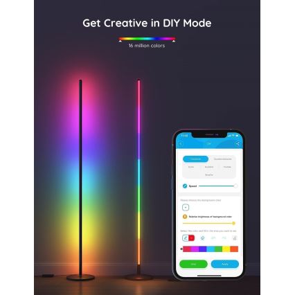 Govee - LED RGBW stāvošā lampa ar regulējamu spilgtumu LITE MATTER LED/24W/230V Wi‑Fi 36 cm