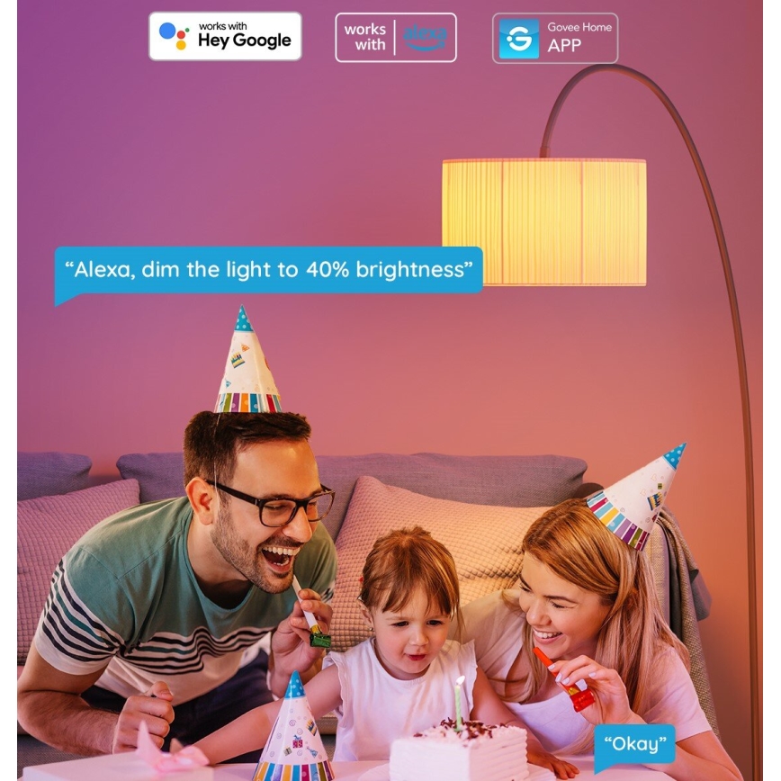 Govee - LED RGBWW Aptumšojama spuldze Smart E27/9W/230V 2700-6500K Wi-Fi