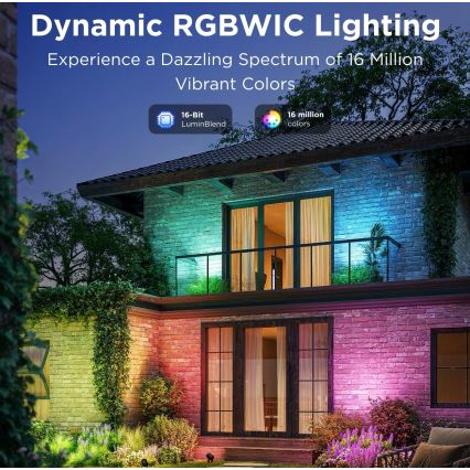 Govee - KOMPLEKTS 2x LED RGBWW Aptumšojams prožektors LED/12W/230V IP67 2700-6500K Wi-Fi
