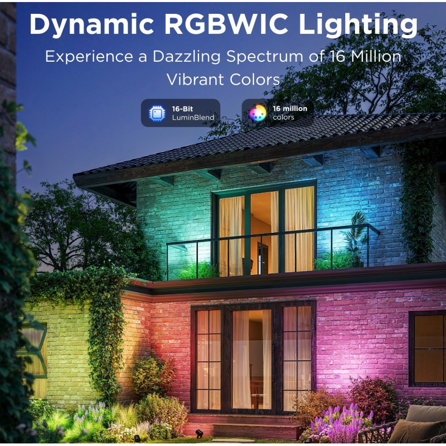 Govee - KOMPLEKTS 2x LED RGBWW Aptumšojams prožektors LED/12W/230V IP67 2700-6500K Wi-Fi