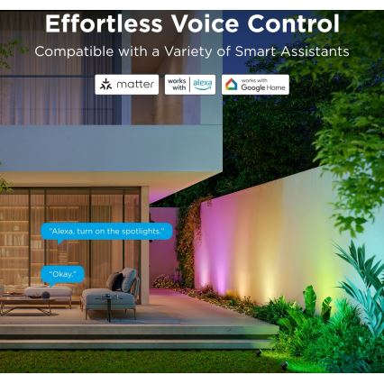 Govee - KOMPLEKTS 2x LED RGBWW Aptumšojams prožektors LED/12W/230V IP67 2700-6500K Wi-Fi