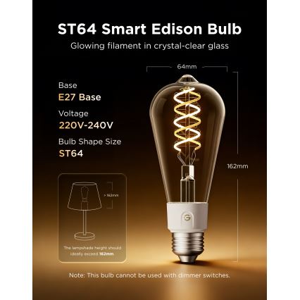 Govee - LED RGBWW Dimējama spuldze Smart MATTER ST64 E27/5W/230V 2700-6500K Wi-Fi