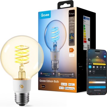 Govee - LED RGBWW regulējamā spuldze Smart MATTER G80 E27/5W/230V 2700-6500K Wi-Fi