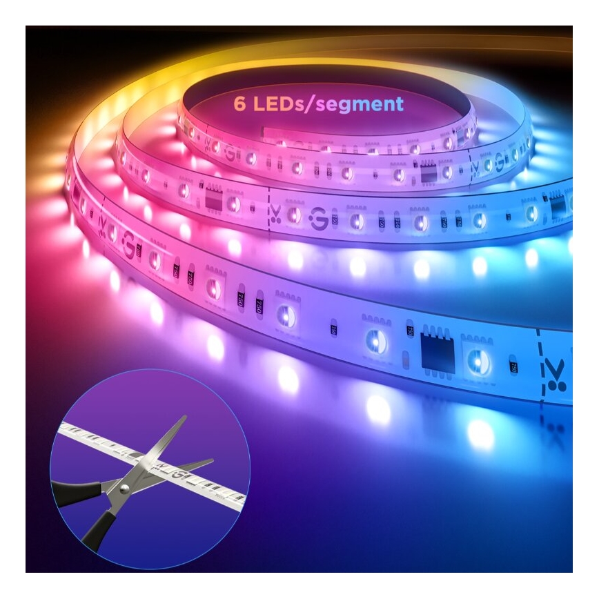 Govee - LED RGBWWIC Aptumšojama josla Strip Light 2 Pro 5m Wi-Fi Matter