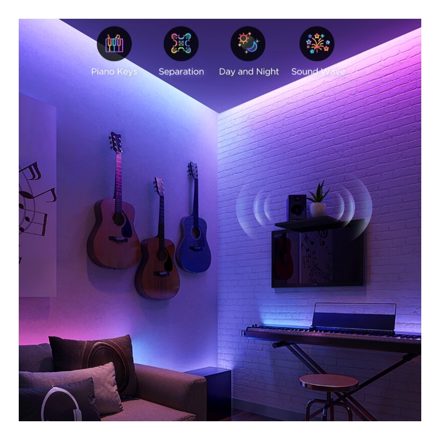 Govee - LED RGBWWIC Aptumšojama josla Strip Light 2 Pro 5m Wi-Fi Matter