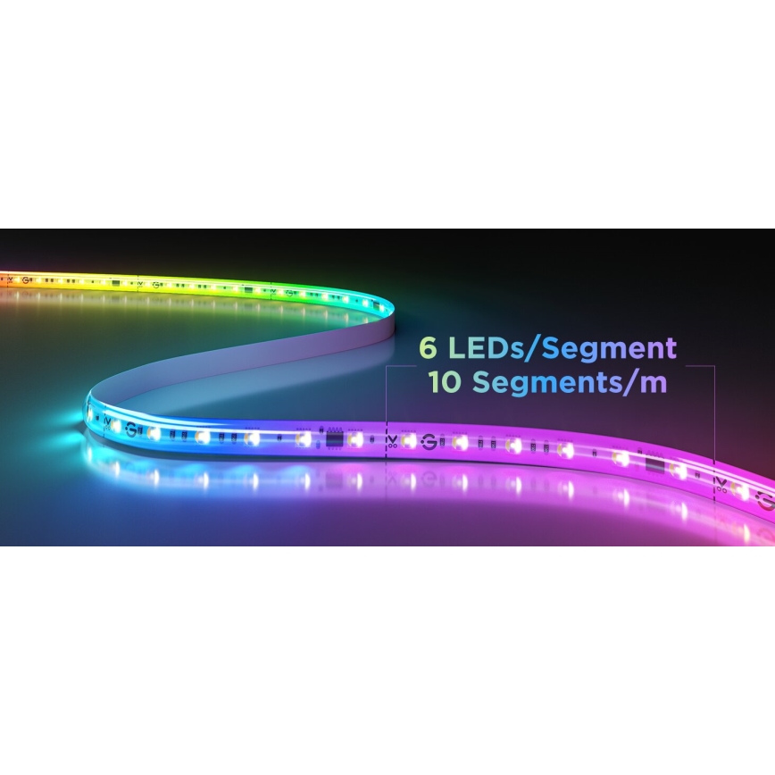 Govee - LED RGBWWIC Aptumšojama paplašinājums josla Strip Light 2 Pro 1m Wi-Fi Matter