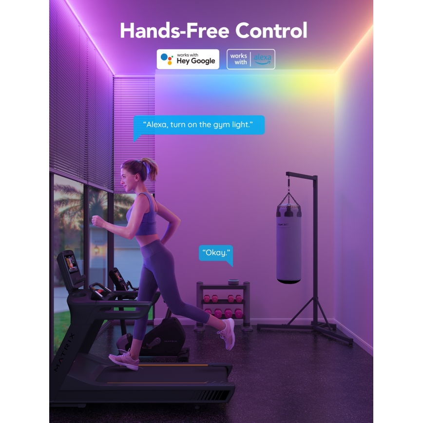 Govee - M1 PRO PREMIUM Viedā RGBICW+ LED josla 2m Wi-Fi Matter