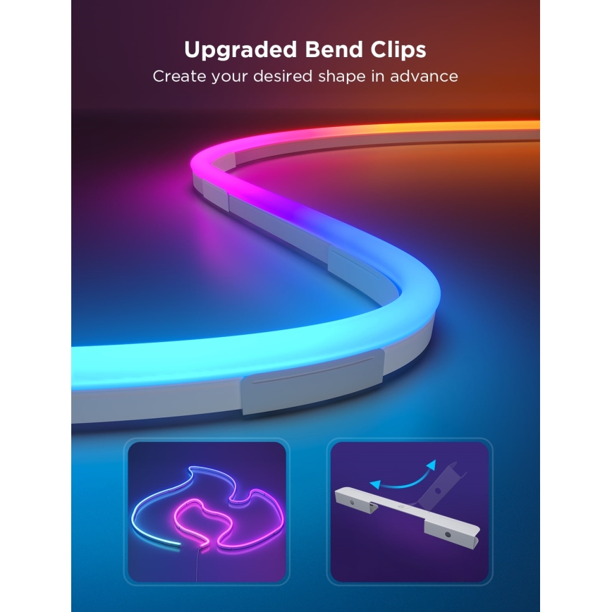 Govee - Neon 2 MATTER elastīga LED lente 3m RGBIC Wi-Fi