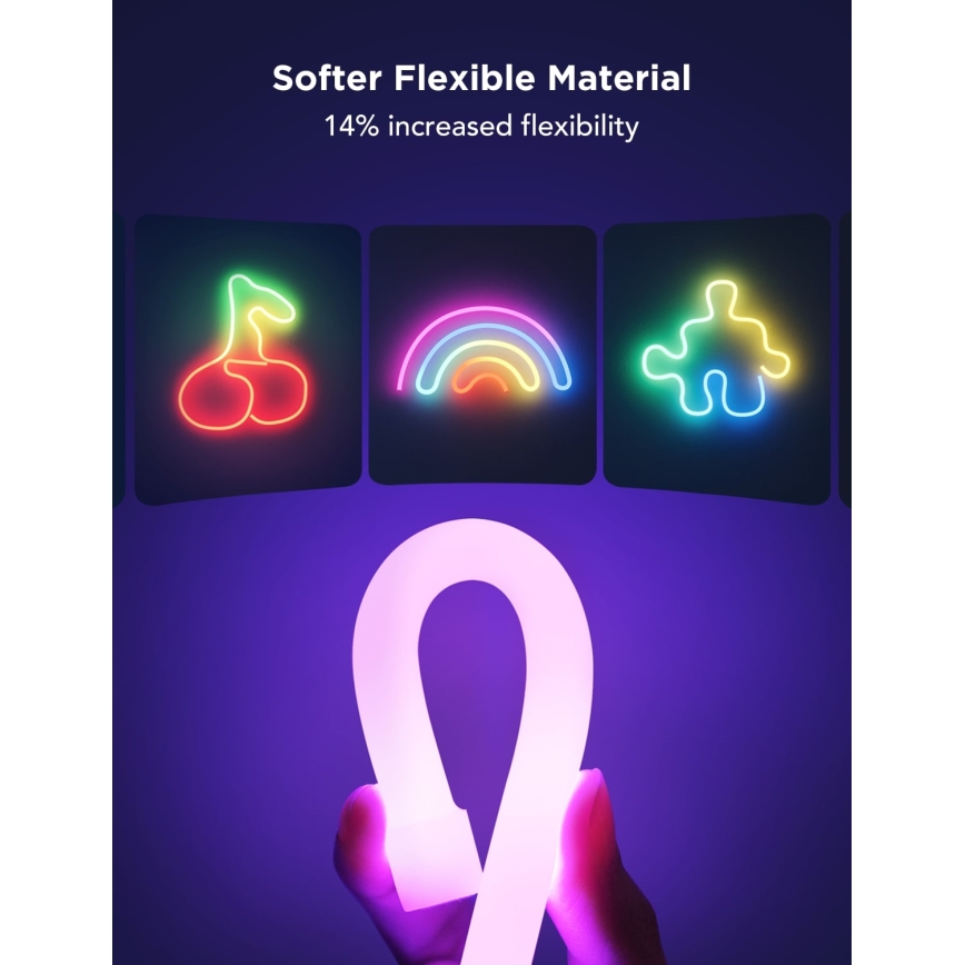 Govee - Neon 2 MATTER elastīga LED lente 3m RGBIC Wi-Fi