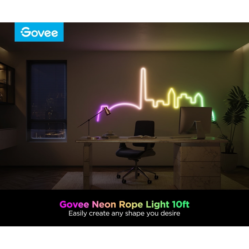 Govee - Neon 2 MATTER elastīga LED lente 3m RGBIC Wi-Fi