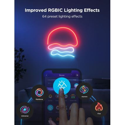 Govee - Neon 2 MATTER salokāma LED josla 5m RGBIC Wi-Fi IP67