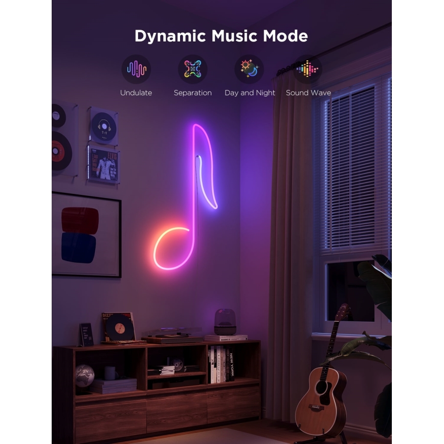 Govee - Neon 2 MATTER salokāma LED josla 5m RGBIC Wi-Fi IP67