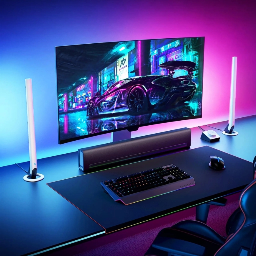 Govee - komplekts 2x Smart Gaming Wi-Fi LED RGBIC paneļi + Smart Dual balta + tālvadības pults