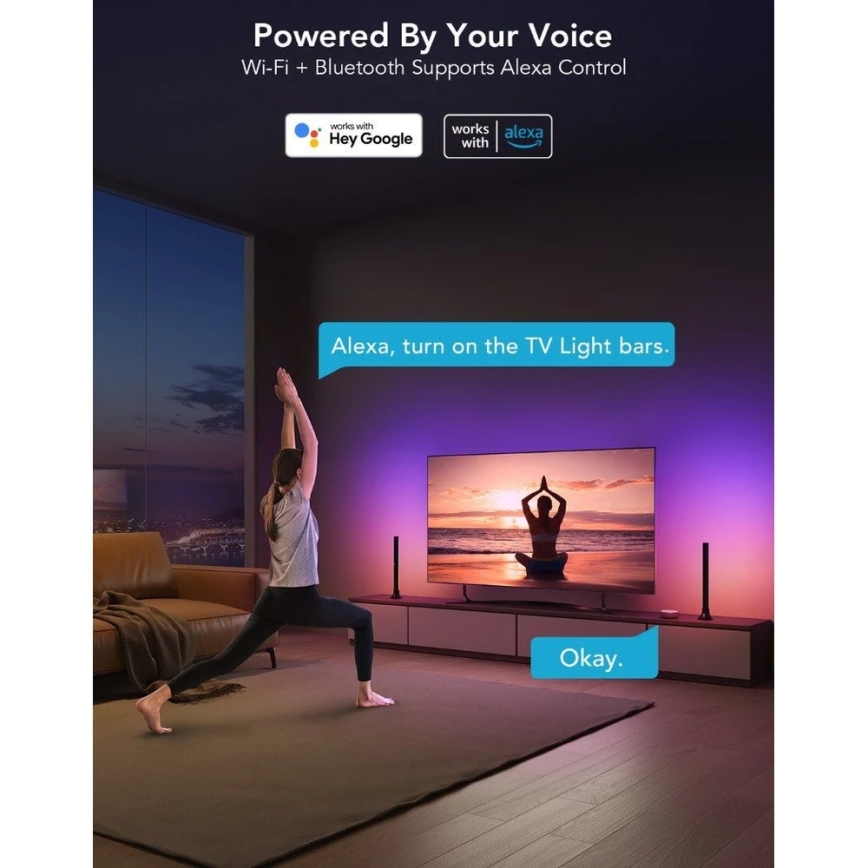 Govee - SMART LED RGBIC panelis 38 cm televizoriem 43-75 - 2 gab. Wi-Fi