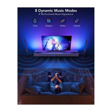 Govee - SMART LED RGBIC panelis 38 cm televizoriem 43-75 - 2 gab. Wi-Fi