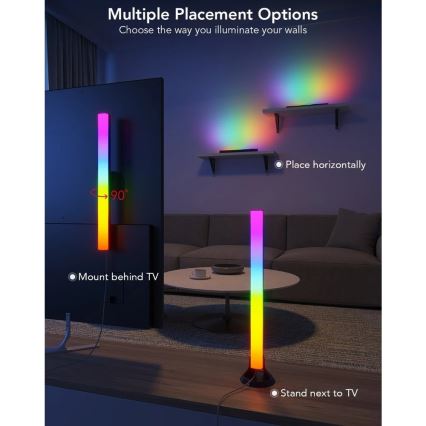 Govee - SMART LED RGBIC panelis 38 cm televizoriem 43-75 - 2 gab. Wi-Fi