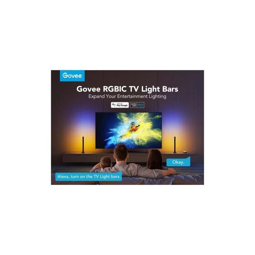 Govee - SMART LED RGBIC panelis 38 cm televizoriem 43-75 - 2 gab. Wi-Fi
