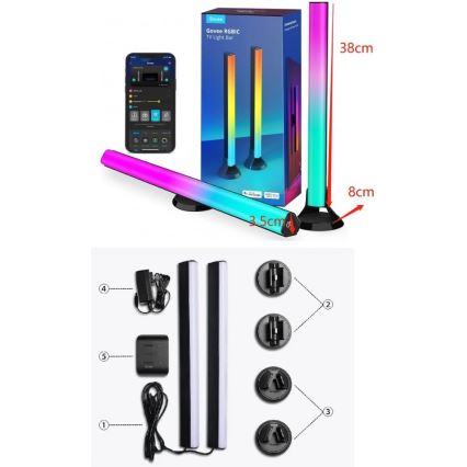 Govee - SMART LED RGBIC panelis 38 cm televizoriem 43-75 - 2 gab. Wi-Fi