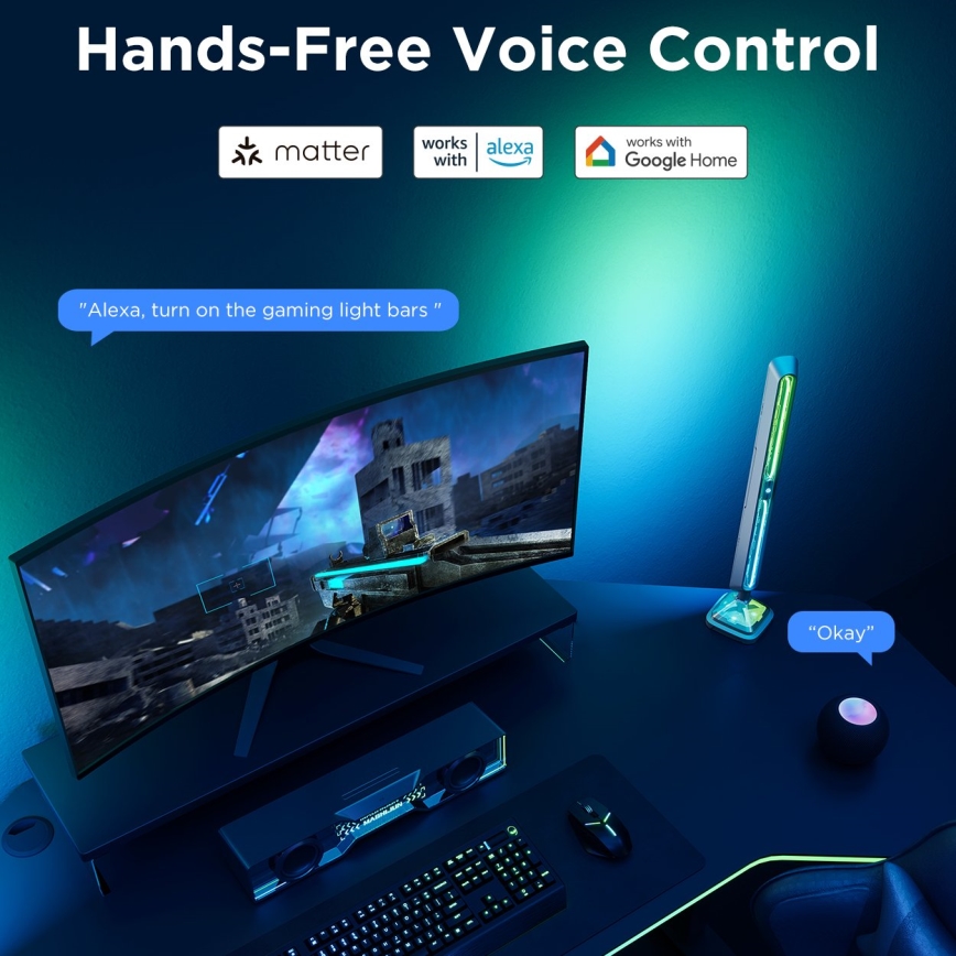 Govee - Smart RGBIC Gaming Pro gaismas paneļi Matter Wi-Fi