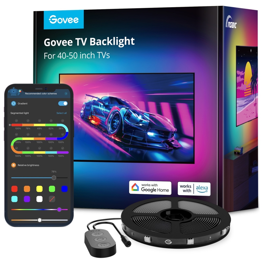 Govee - TV 40-50 SMART LED fona apgaismojums RGBIC Wi-Fi