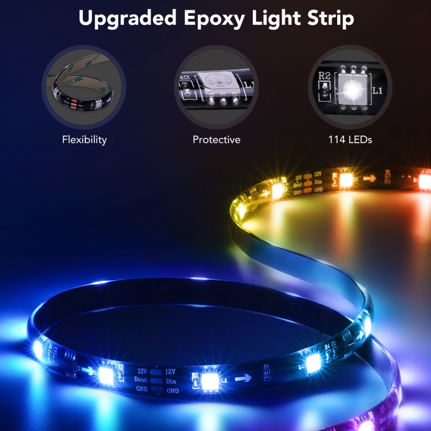 Govee - TV 40-50 SMART LED fona apgaismojums RGBIC Wi-Fi