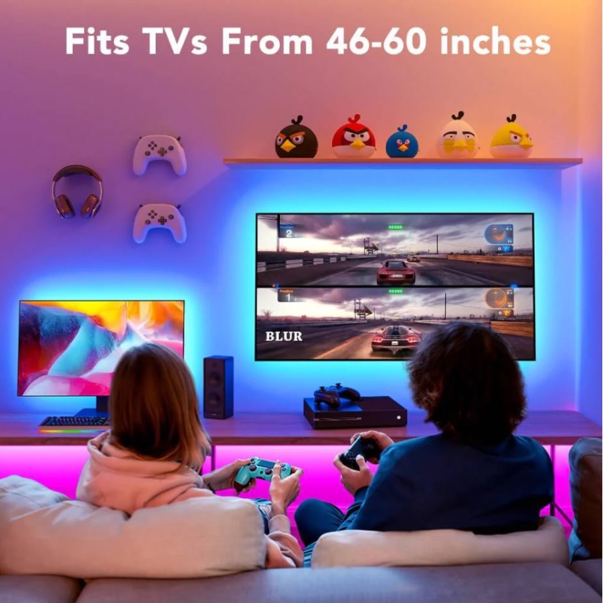 Govee - TV 46-60" SMART LED aizmugurējais apgaismojums RGB + tālvadības pults