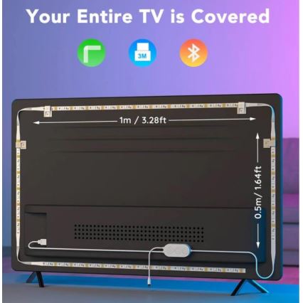 Govee - TV 46-60 SMART RGB LED aizmugures apgaismojums ar tālvadības pulti