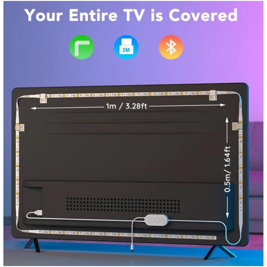 Govee - TV 46-60 SMART RGB LED aizmugures apgaismojums ar tālvadības pulti