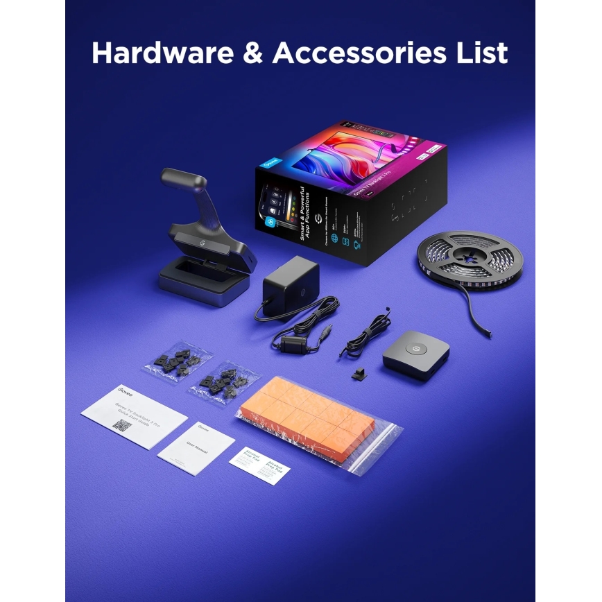 Govee - TV Backlight 3 Pro 55-65 Viedais RGBIC LED aizmugures apgaismojums ar Wi-Fi