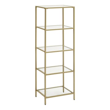Grāmatplaukts GLASY 40x125x30 cm zelta krāsā