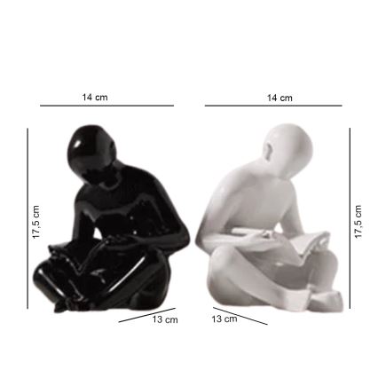Grāmatu atbalsts 17,5x13x14 cm melns/balts